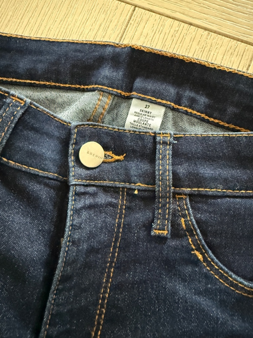&Denim Women's Skinny Jeans in Dark Blue